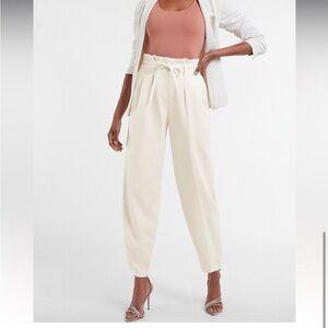Express white paper bag trousers